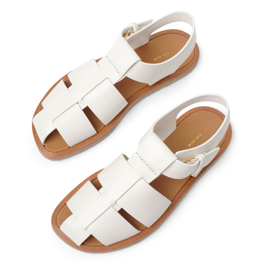 The Row | Shoes | The Row Fisherman Ivory Crepe Calfskin